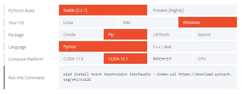 instalação do PyTorch